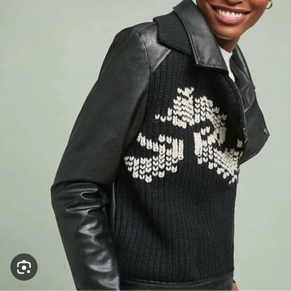 Anthropologie Wool Moto Jacket